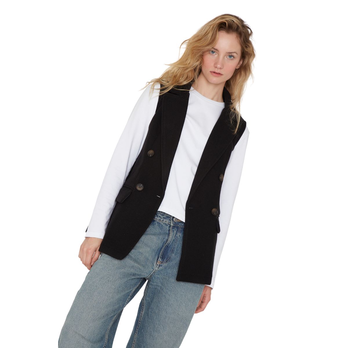 JACINTA TIENDA - Chaqueta Royal sin mangas negra Jacinta Tienda