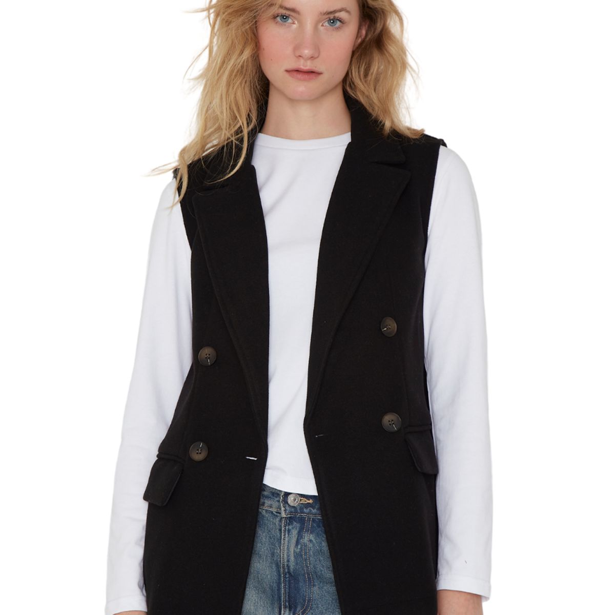 JACINTA TIENDA - Chaqueta Royal sin mangas negra Jacinta Tienda