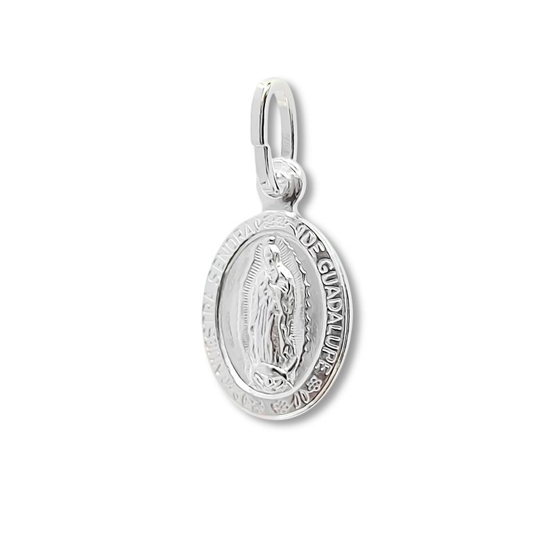 ANDREA COGGIOLA JOYAS - Colgante Medalla Virgen De Guadalupe Borde 14x11mm Plata Fina 925