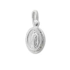 ANDREA COGGIOLA JOYAS - Colgante Medalla Virgen De Guadalupe Borde 14x11mm Plata Fina 925