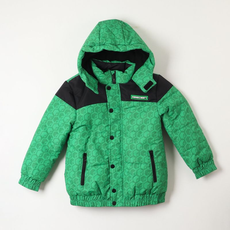 MINECRAFT - Parka Oficial Minecraft Estampado Creeper con Capucha - Niños 4-12 Años