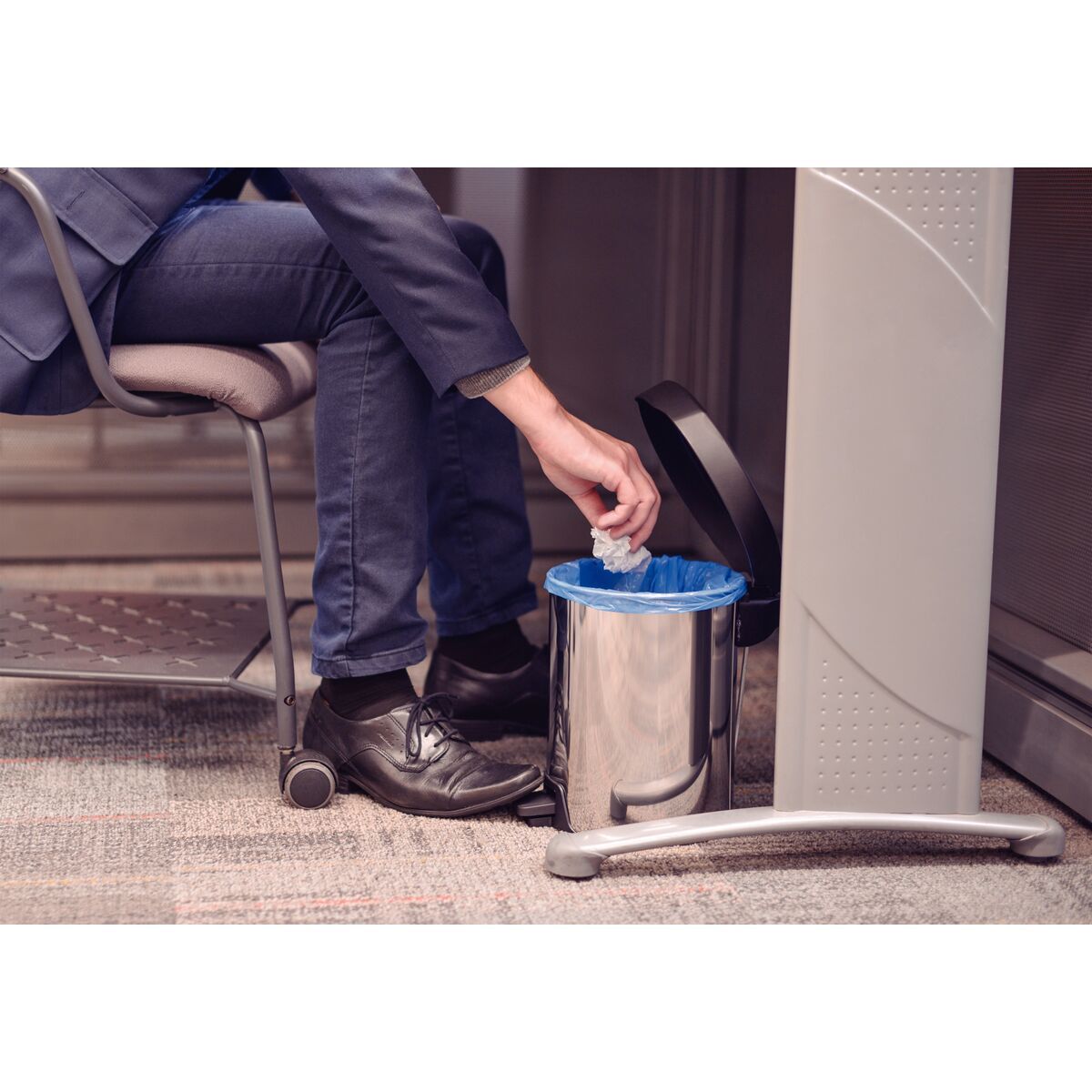 TRAMONTINA - Basurero con Pedal New Tramontina de acero inoxidable con terminación pulida 5 l