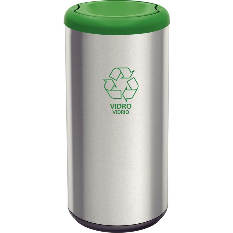 TRAMONTINA - Basurero en Acero con Tapa Vaivén Verde 40L Tramontina Piemonte