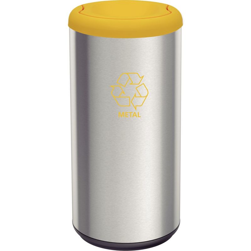 TRAMONTINA - Basurero en Acero con Tapa Vaivén Amarillo 40L Tramontina Piemonte
