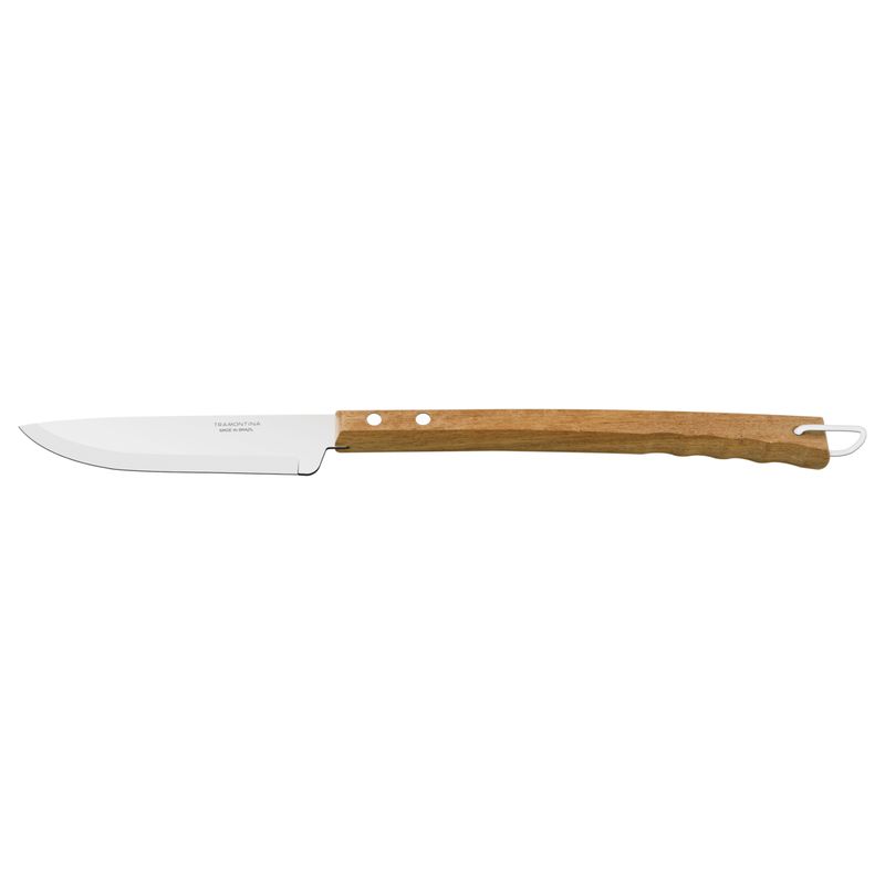 TRAMONTINA - Cuchillo trinchante Tramontina Churrasco con lámina de acero inoxidable y mango de madera 8" 52,6 cm
