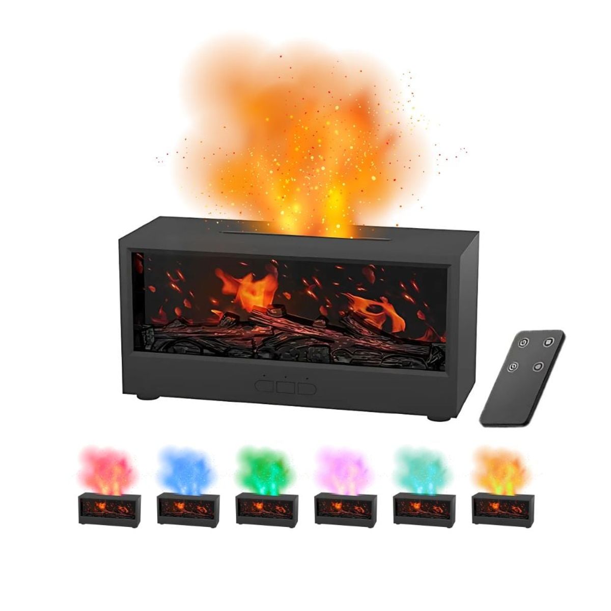 CRUSEC - Humidificador Estilo Chimenea Aromaterapia USB