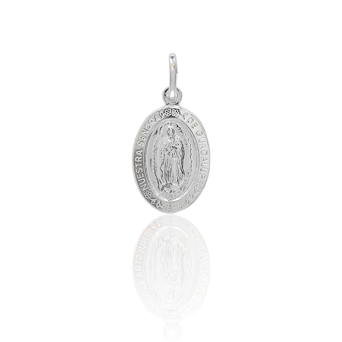 COGGIOLA - Colgante Medalla Virgen De Guadalupe Borde 18x13mm Plata Fina 925