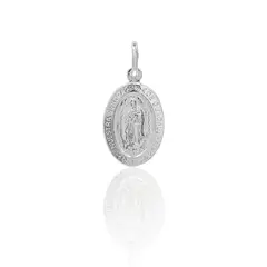 ANDREA COGGIOLA JOYAS - Colgante Medalla Virgen De Guadalupe Borde 18x13mm Plata Fina 925