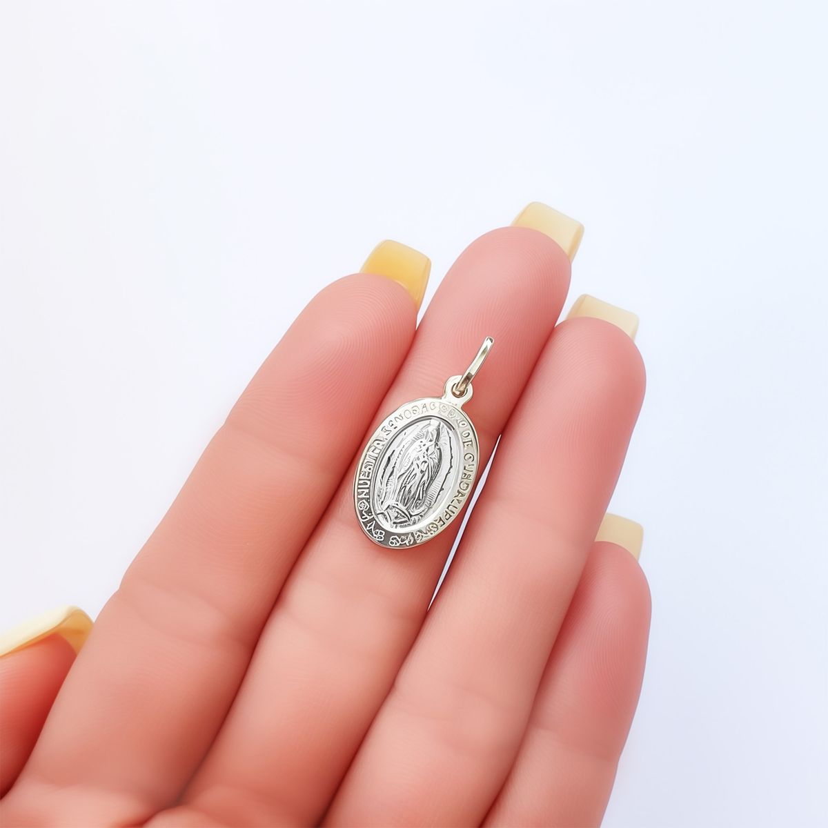 COGGIOLA - Colgante Medalla Virgen De Guadalupe Borde 18x13mm Plata Fina 925