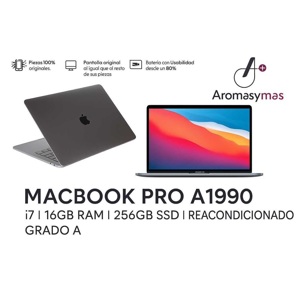 APPLE - MACBOOK PRO A1990 i7 16gb 256gb SSD Reacondicionado Grado A