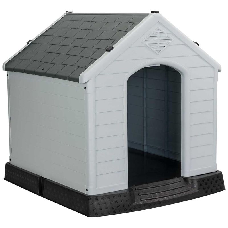 GENERICO - Casa Para Mascotas Perros Pequeña PVC 72x14x67Cm Gris