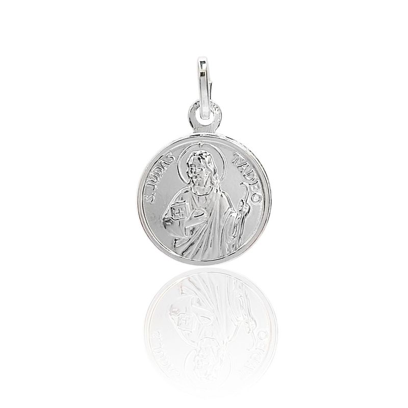 ANDREA COGGIOLA JOYAS - Colgante Medalla San Judas Tadeo 15mm Plata Fina 925