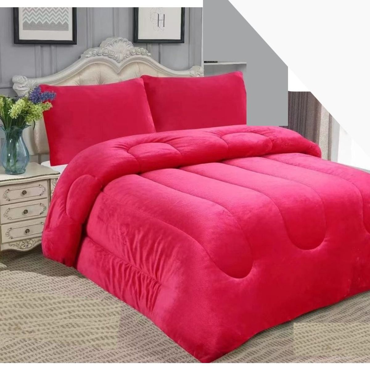 GENERICO - plumon 2 plaza fucsia PLUSH con chiporro TF CS12