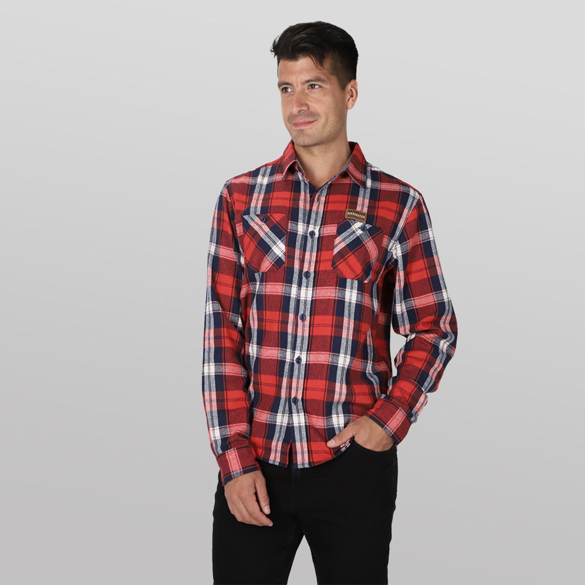 GANGSTER - Plus Camisa  ML Franela  Fireside Rojo Gangster