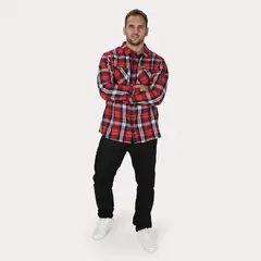 GANGSTER - Plus Camisa ML Franela Fireside Rojo
