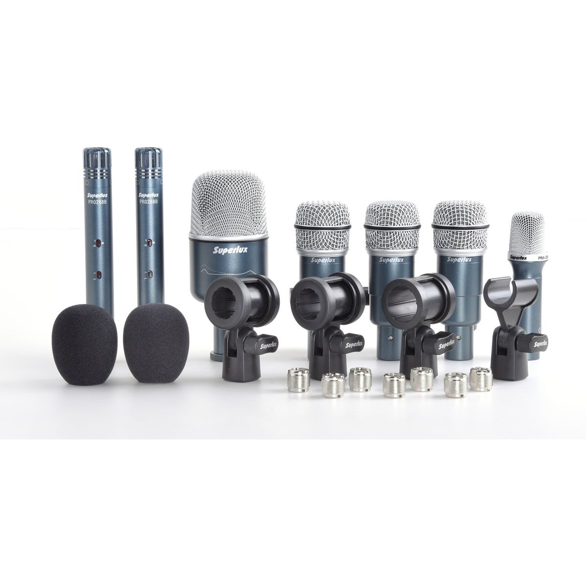 SUPERLUX - Set 7 Microfonos para Bateria Superlux DRKB 5C2 MKII