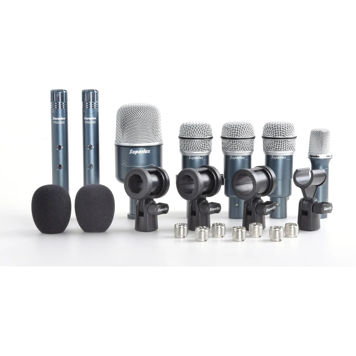 SUPERLUX - Set 7 Microfonos para Bateria Superlux DRKB 5C2 MKII