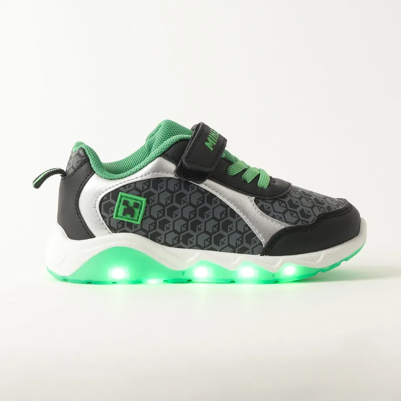 MINECRAFT - Zapatillas Deportivas Minecraft con Luces y Velcro - Niños 22-34