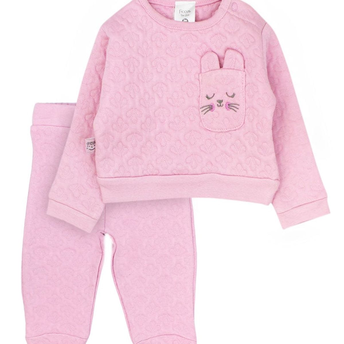FICCUS - Conjunto Bebé Niña Kitty Rosa