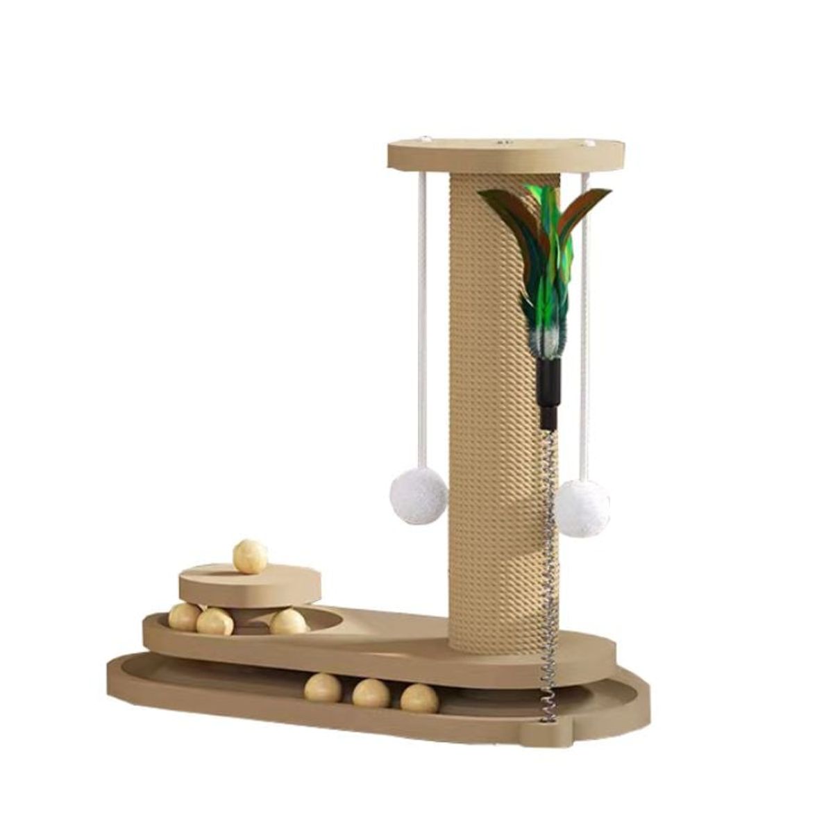 CRUSEC - Rascador Felino Centro Interactivo Accesorios Juego Mascotas