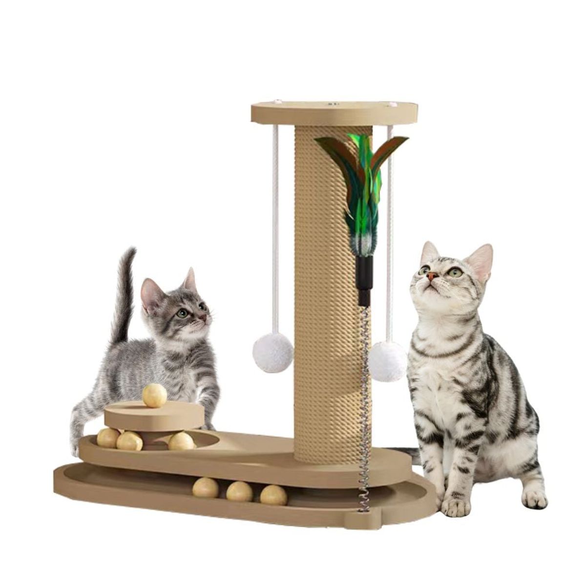 CRUSEC - Rascador Felino Centro Interactivo Accesorios Juego Mascotas