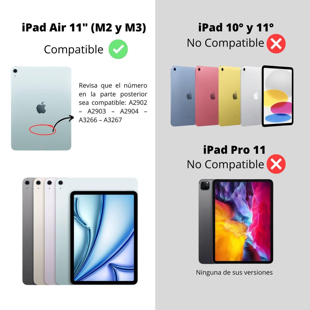 GENERICO - Funda Teclado Para iPad Air 11 M2/M3 Ranura Pen Carga Magnética - Gris