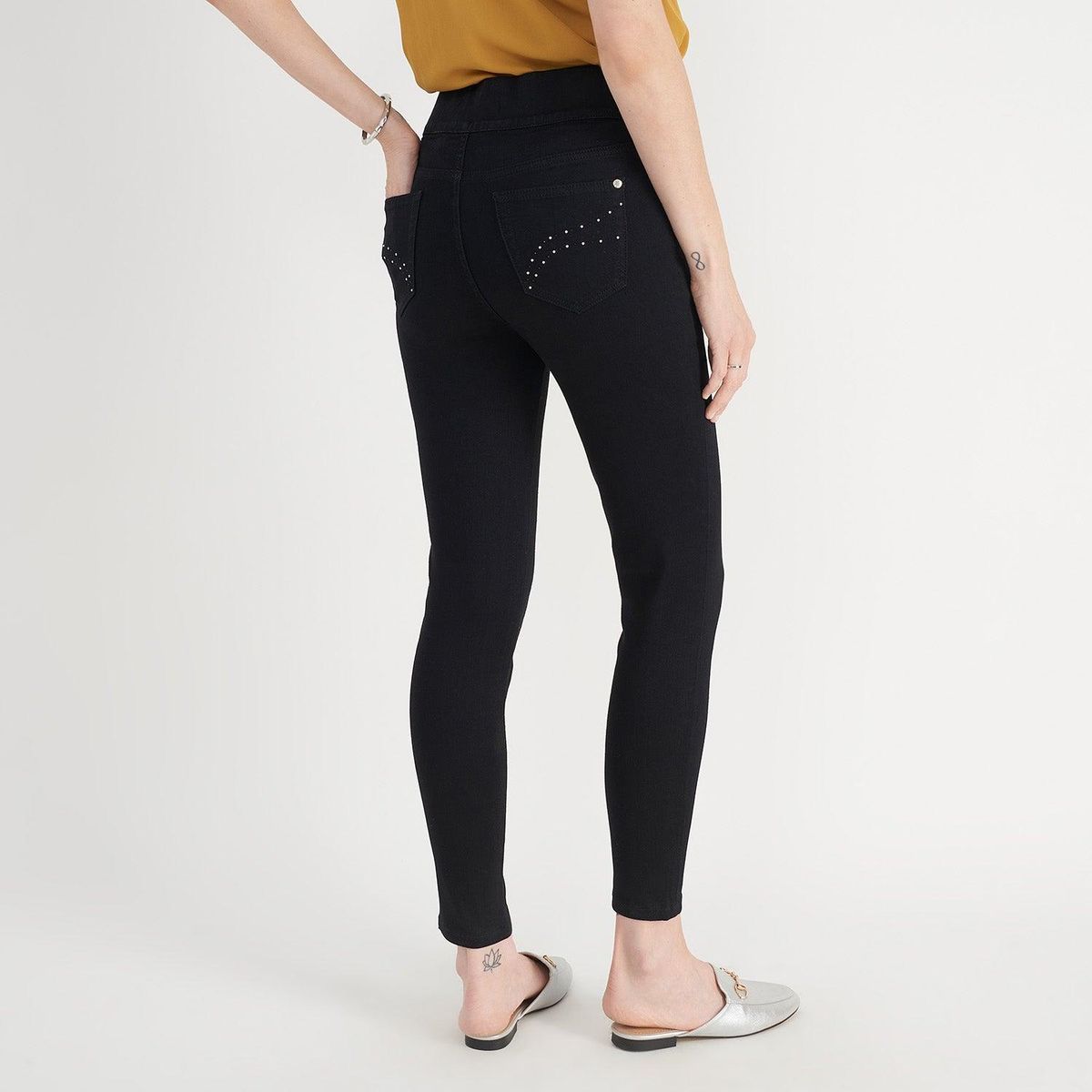 LORENZO DI PONTTI - Leggins Con Pretina Ancha Bolsillos Falsos