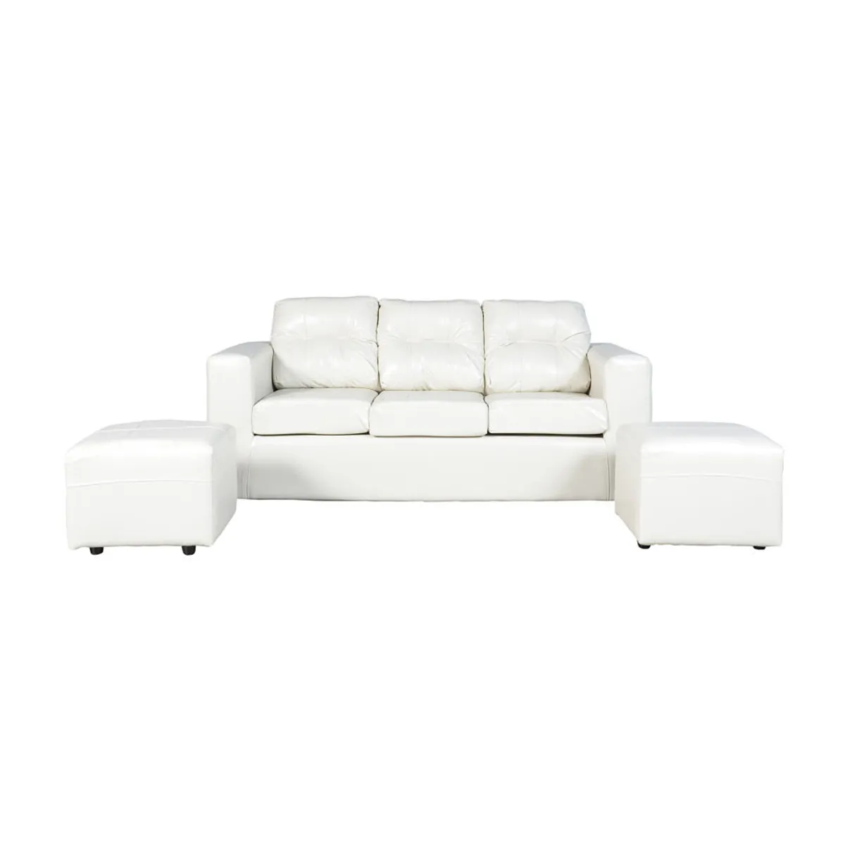 JDO & DESIGN - Sofá Nize 3 Cuerpos + 2 Pouf PU Beige