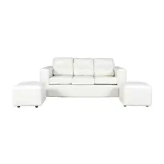JDO & DESIGN - Sofá Nize 3 Cuerpos + 2 Pouf PU Beige