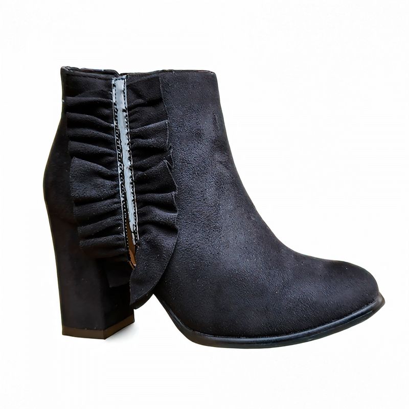 ZAPATOS Y ZAPATILLAS - Botin Media Caña Mujer Formal Taco Alto Black 7321