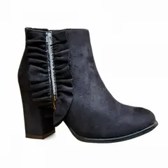 ZAPATOS Y ZAPATILLAS - Botin Media Caña Mujer Formal Taco Alto Black 7321