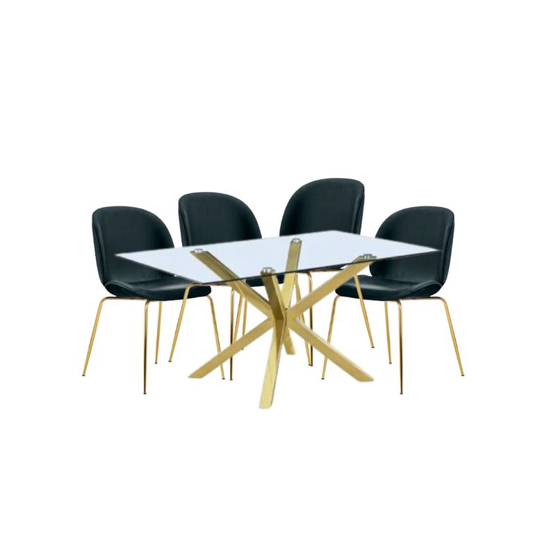 GENERICO - Comedor Bettle Beverly Hills Rectangular 4P - Negro