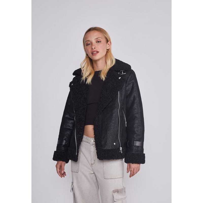 SIOUX - Chaqueta Mujer Aviadora Negro Sioux
