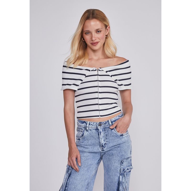 SIOUX - Polera Mujer Shoulders Negro Sioux