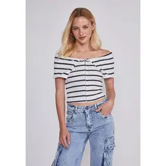 SIOUX - Polera Mujer Shoulders Negro