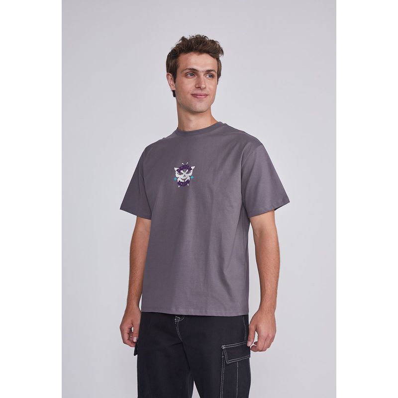 SIOUX - Polera Hombre Mariposa Gris Sioux