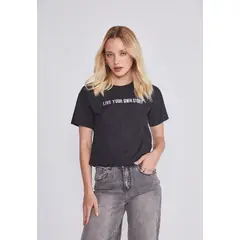 SIOUX - Polera Mujer Lavada Gris
