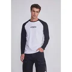 SIOUX - Polera Hombre Bicolor Negro