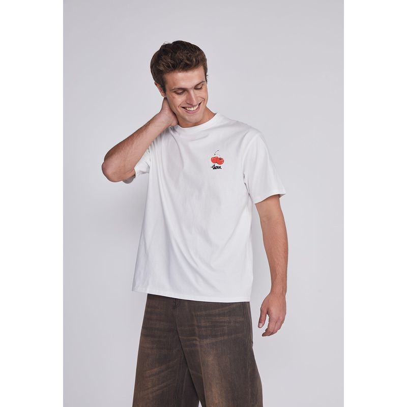 SIOUX - Polera Hombre Cerezas Blanco Sioux