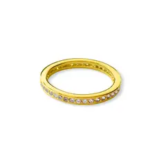 ANDREA COGGIOLA JOYAS - Anillo Cintillo Completo Circón Enchapado Oro 18K