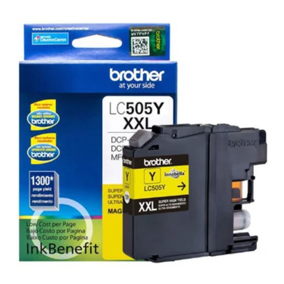 BROTHER - Cartucho de tinta LC505Y Amarillo rendimiento 1300 páginas