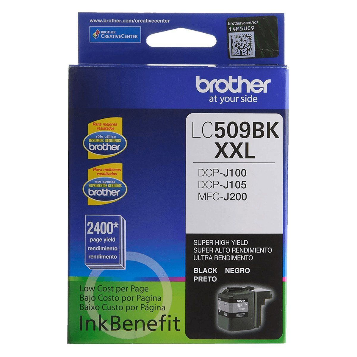 BROTHER - Cartucho de tinta LC509BK Negro rendimiento 2400 páginas