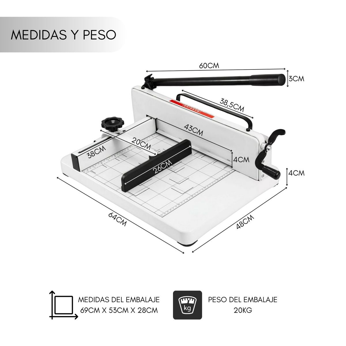 GENERICO - Guillotina Papel Profesional Industrial Regla A3 A4
