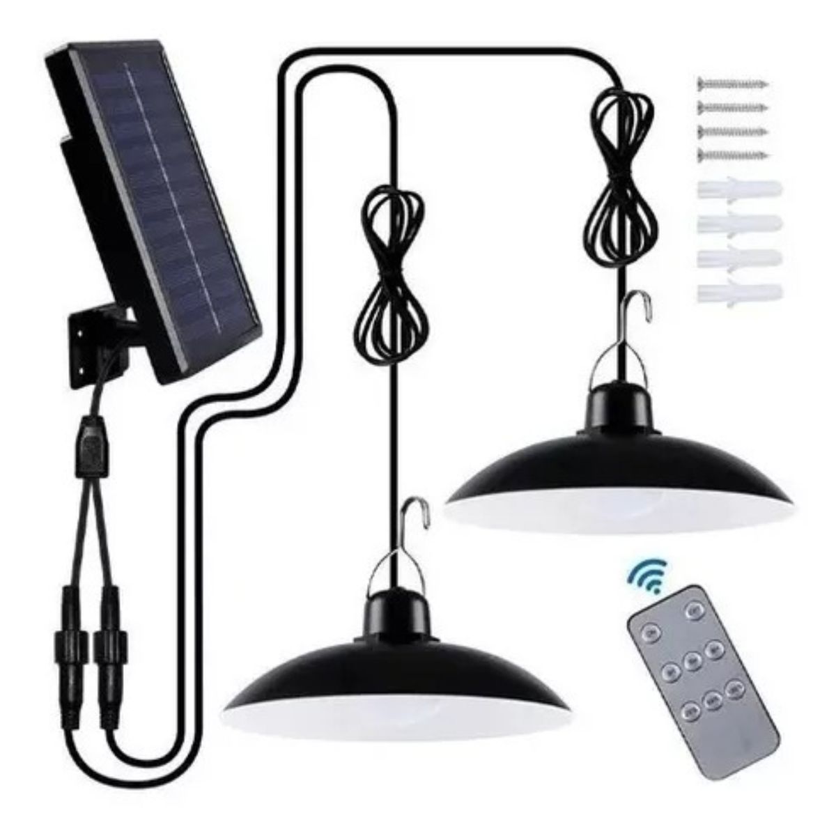 IRM - Lampara Solar Doble Colgante 240w + Panel Solar + Control