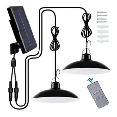 IRM - Lampara Solar Doble Colgante 240w + Panel Solar + Control
