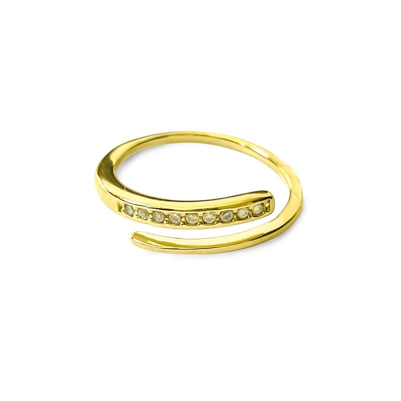 ANDREA COGGIOLA JOYAS - Anillo Medio Cintillo Cruzado Enchapado Oro 18K