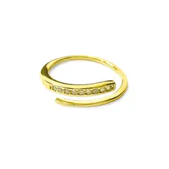 ANDREA COGGIOLA JOYAS - Anillo Medio Cintillo Cruzado Enchapado Oro 18K