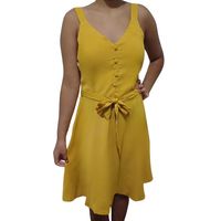 Vestido Corto Mujer Verano Pabilos Con Cinturon 868