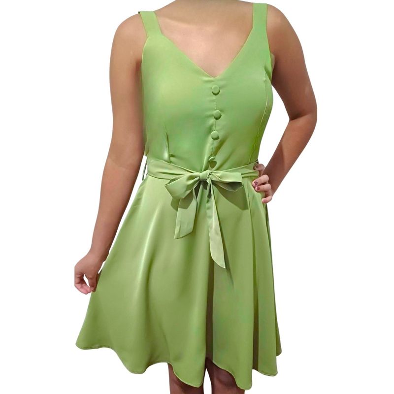 MPROPIA - Vestido Corto Mujer Verano Pabilos Con Cinturon 868.-