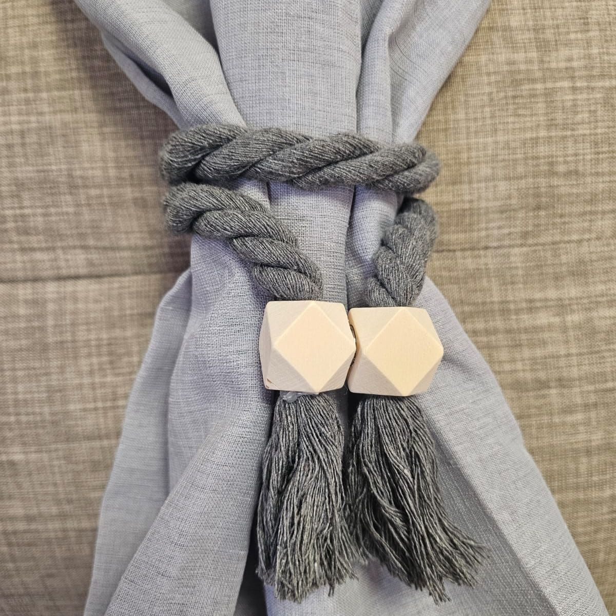 GENERICO - Sujetador para cortinas imantado - Accesorios Gris Trenzado 1 Unidad